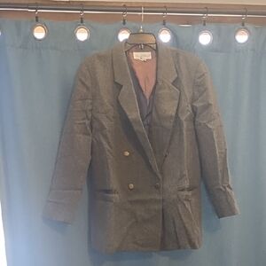 Jon Lawrence Women's Gray Double-Breasted Blazer